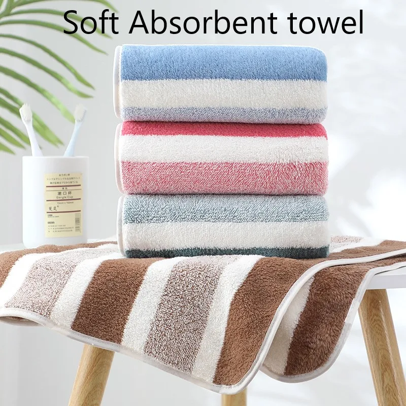 Soft Absorbent towel Striped Pattern Towel Set Soft Hand Towel Bath Towel Quick Drying Absorbent Towels For Bathroom