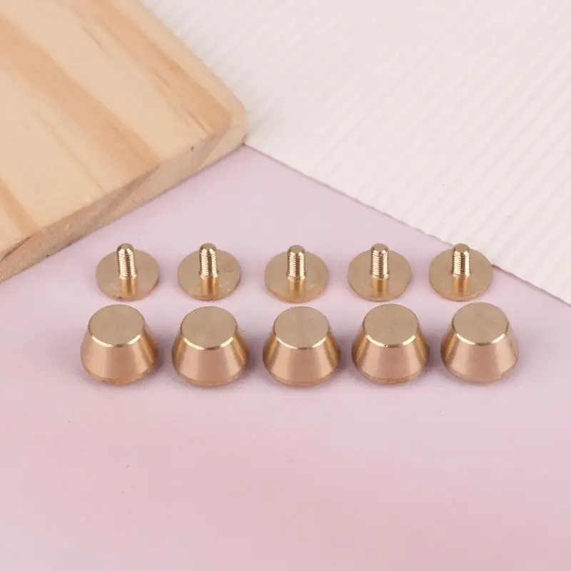 5Set High Quality Solid Brass Rivet And Screws DIY Leather Bag Decoration Suitcase Botton Feet Rivet Accessories