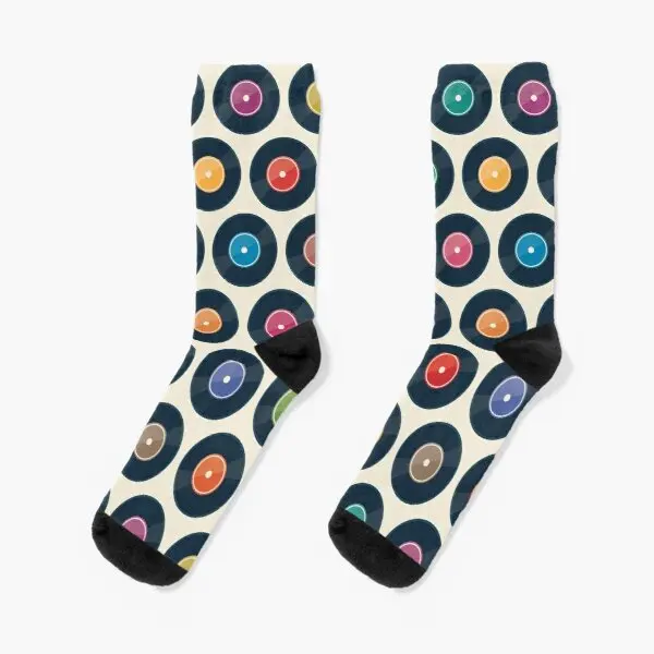 Vinyl Record Collection Crew Socks Breathable Autumn Girls Ladies Women Best Pattern Mens Cotton Cute Funny Unisex Comfortable |