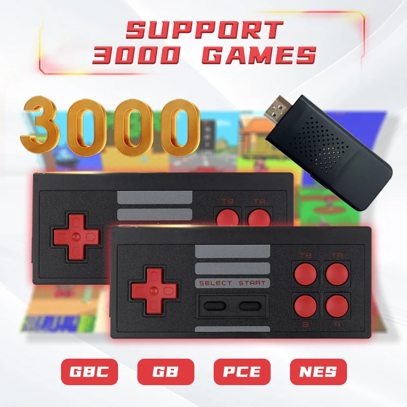 Video Game Console Handheld Game Player HDMI-Compatible Mini Stick Built in 3000 Classic 8 Bit Machine for NES PCE GBC video game console game console