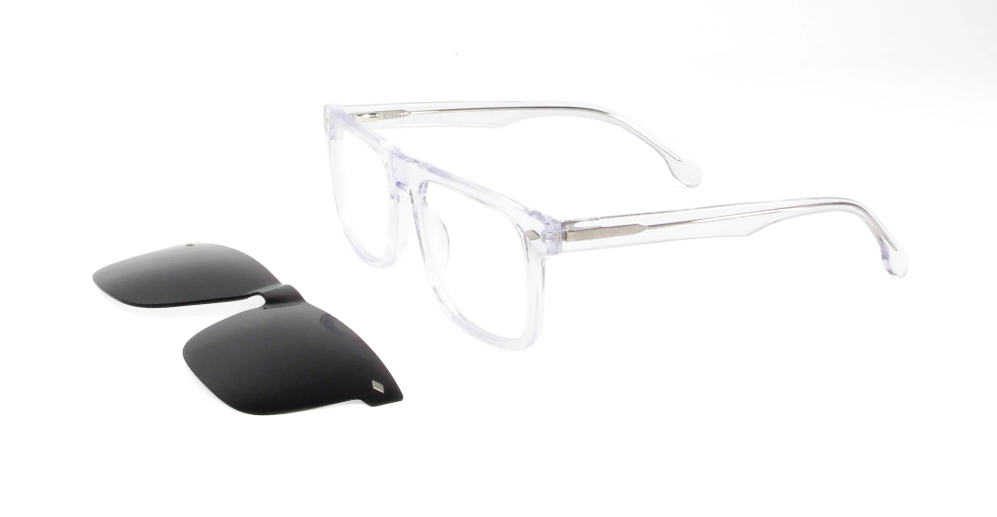 Übergroße rechteckige Vintage-Sonnenbrille, polarisiert, für Damen und Herren, magnetische Brille, zum Anklipsen, Markendesign, optischer Myopie-Brillenrahmen – Detail 4