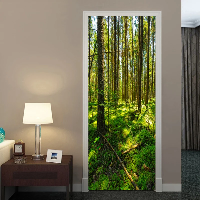 Sticker interior door decoration aesthetics poster Self-adhesive wallpaper virgin forest anti-fouling decorative stickers images - 6