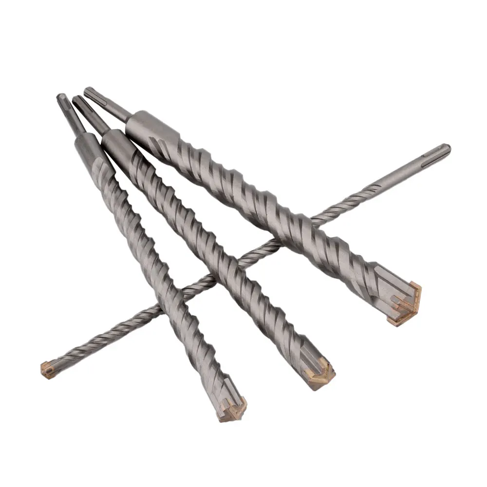 Extended Cross Electric Hammer Drill 110-500mm SDS Plus Through Wall Reinforced Concrete Hard Alloy Four Blade Impact Drill Bit 