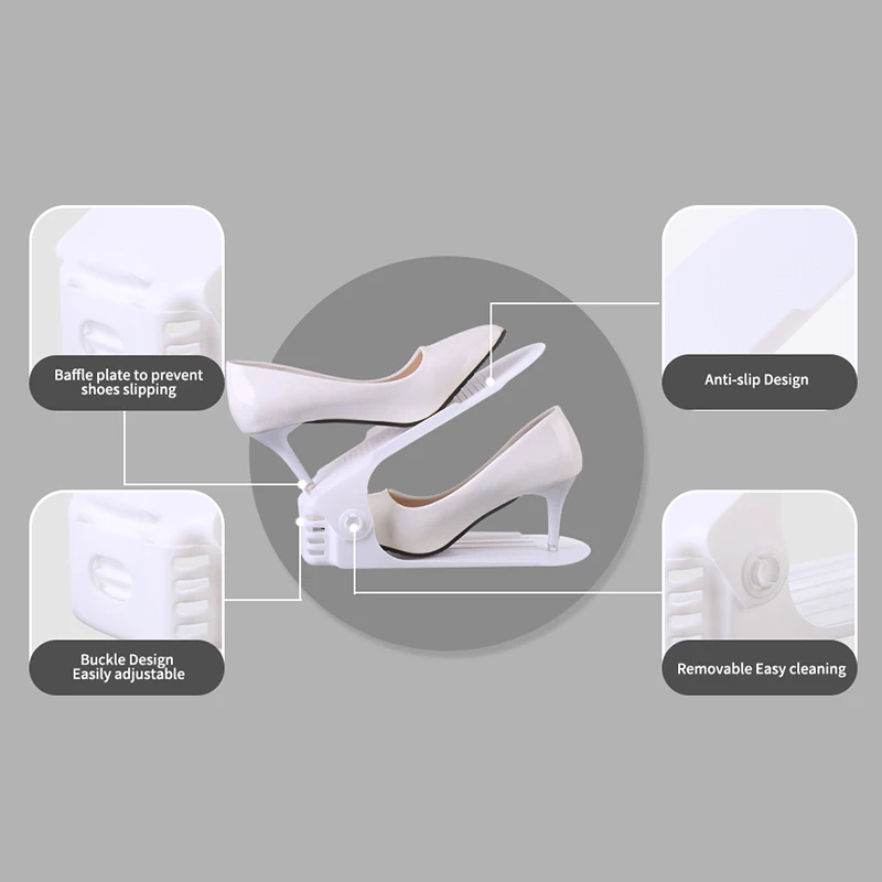 Shoe Organizer 12 Pack 4 Levels Adjustable Rack Shoe Storage Space Savers 50%