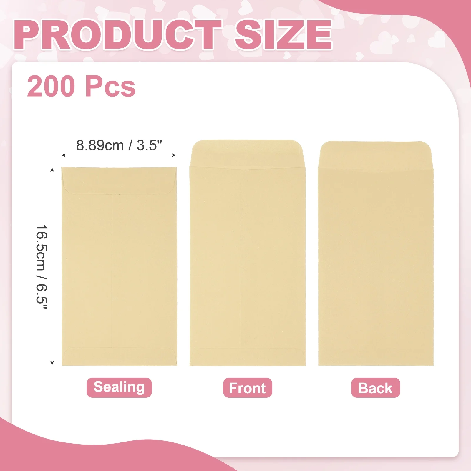 200Pcs 16.5x8.89cm Money Envelope Cash Envelopes Money Holder Bags Budgeting Saving Challenge Letter for Gift Checks Ticket Card