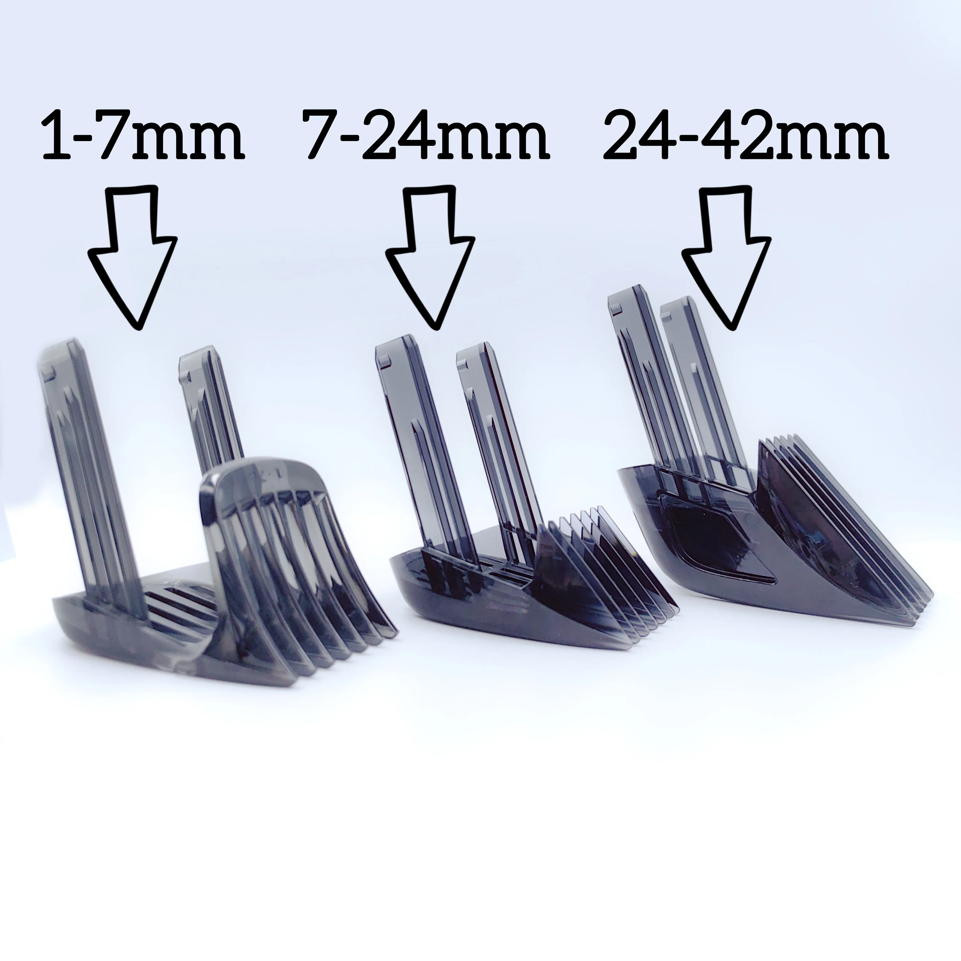 1-7mm/7-24mm/24-42mm Hair Trimmer Clipper Comb for Philips Norelco Beard Trimmer Shaver HC9490 HC9450 HC9452 HC7460 HC7462