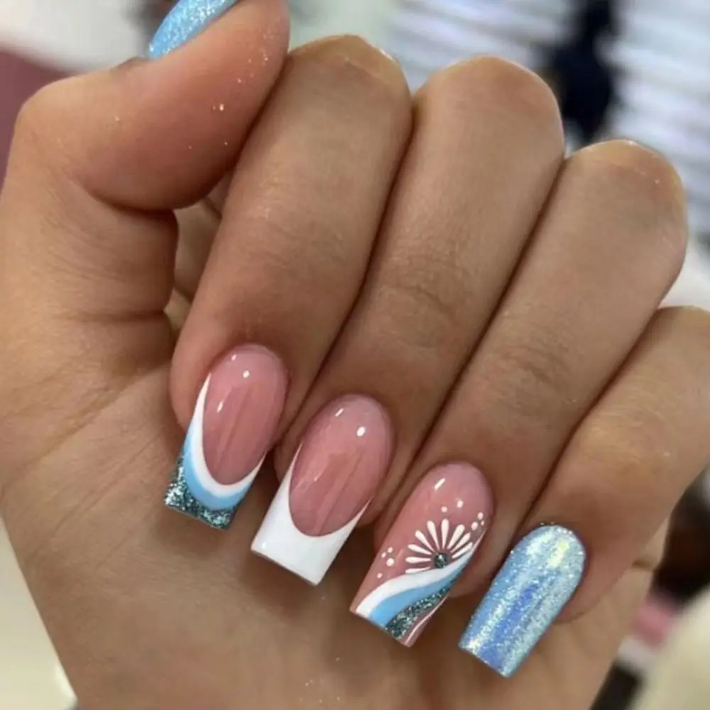 Classic white French tip almond press on nails – LUSH BEAUTY
