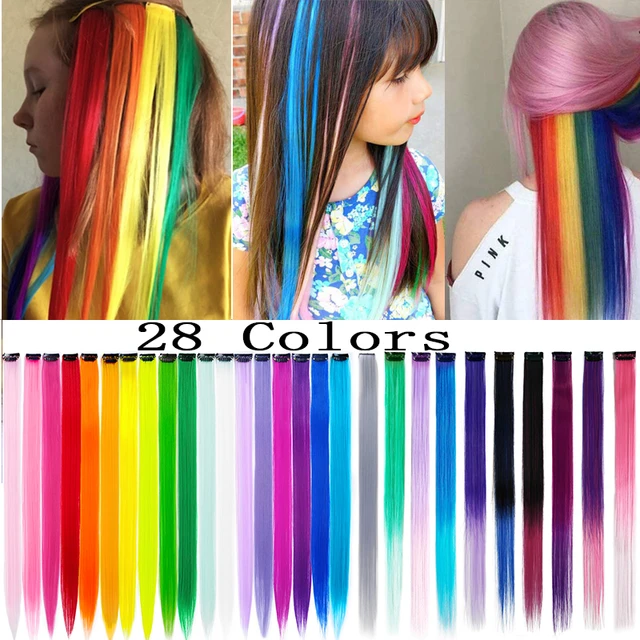 FESHFEN Colored Hair Extensions 16 PCS 8 Colors India  Ubuy