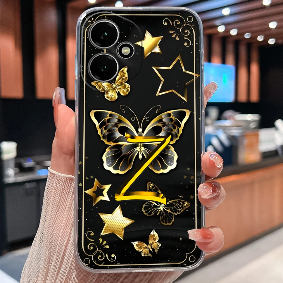 Luxury Letters Pattern Soft TPU Clear Silicone Anti-Drop Phone Case