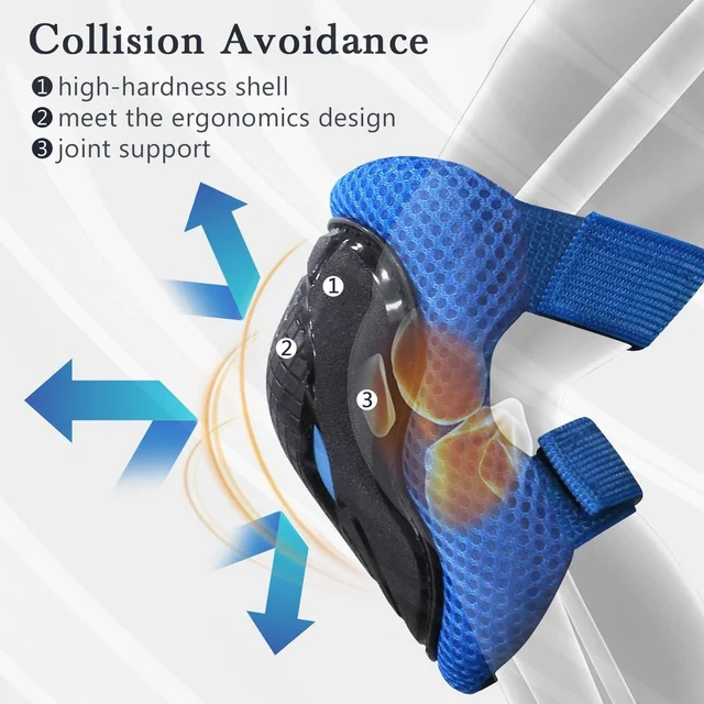 6Pcs/Set Kids Teens Knee Pads Elbow Pads Wrist Guards Protective Gear for Roller Skate Biking, Riding, Cycling Skating Scooter 3