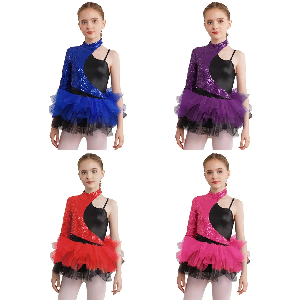 Pink Black Sequin Tutu Jazz Dance Costume | A Wish Come True