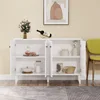 Sideboard Buffet Cabinet Kitchen Storage Cabinet Living Room 4 Doors Console Table (White) 4