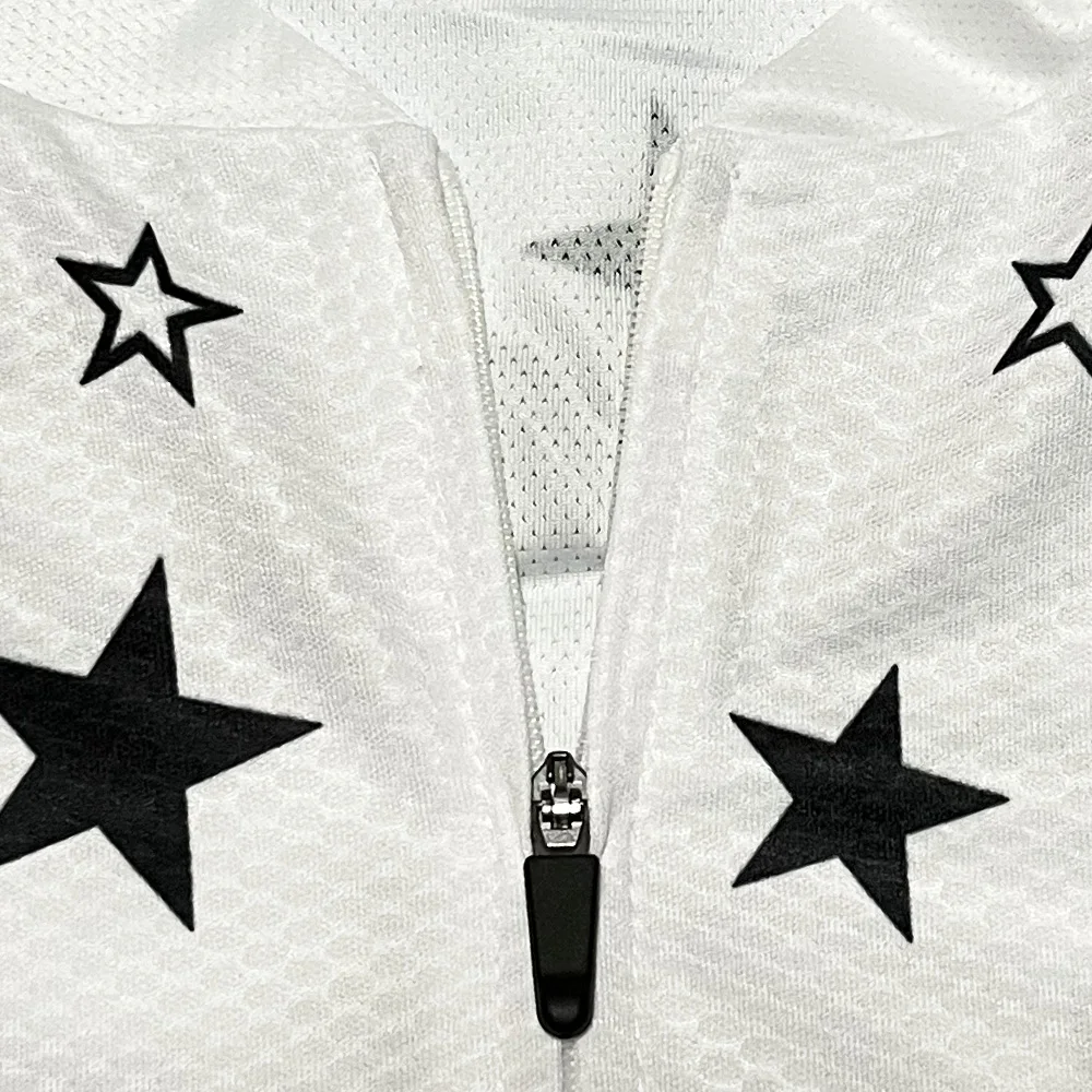 Women Short Sleeve Cycling Jersey Starry Night White