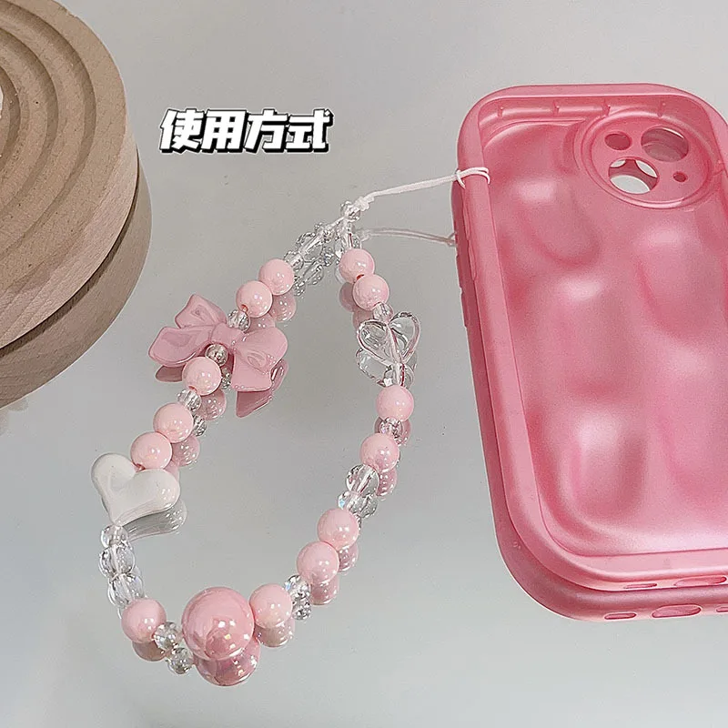 Charming Crystal Bracelet Phone Strap – Colorful Kawaii Accessory