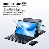 Tablette intelligente DOOGEE U12, écran 12'', 24 Go de RAM (6 Go + 18 Go), 128 Go, batterie 9000 mAh, UNISOC T7255, Android 16, Widevine L1 2