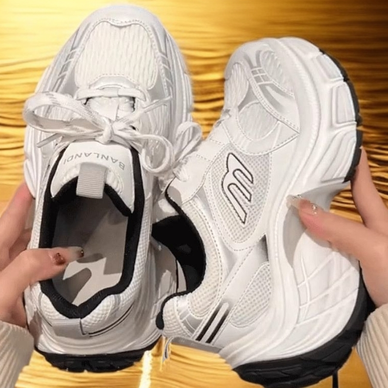 Casual Versatile Dad Shoes Lightweight Non-slip Sports High-value Thick-soled White Shoes Women Sneakers