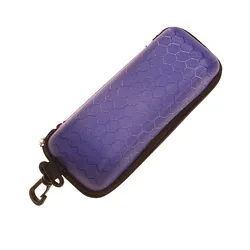 Chic Unisex Sunglasses Case with Lanyard and Zipper Closure (Purple buckle)