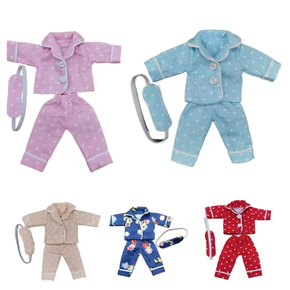 Playing House Shirt Pants Doll Pajamas Dress Up Changing Ob11 Sleep Clothes Eye Mask 6 Colors Obitsu 11 Clothes Girl Gift