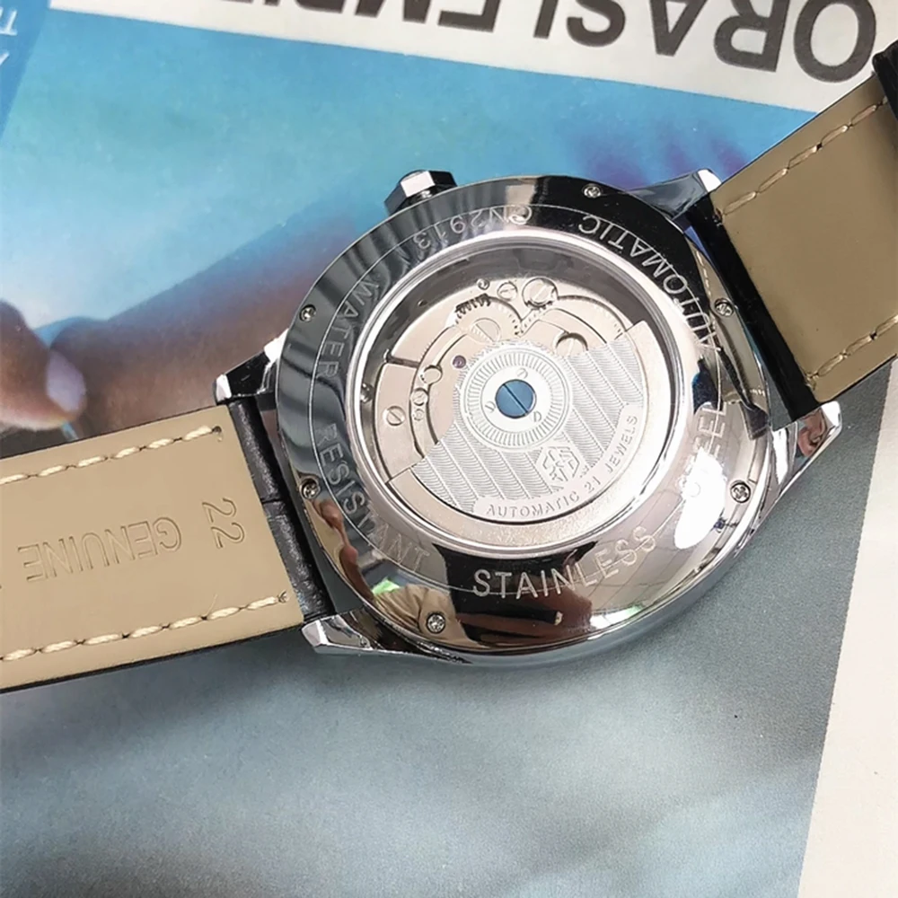 Luxury Tourbillon Watch Men Automatic Self-Wind Mechanical