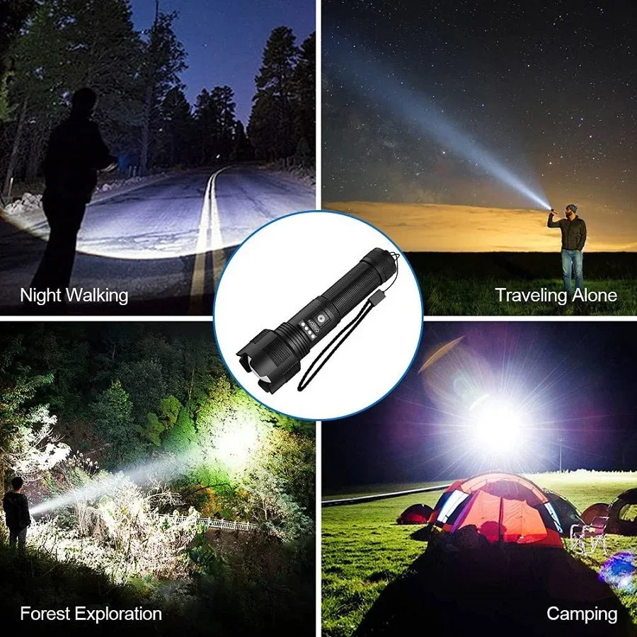 Lampe Torche LED Tactique Zoomable 5W – Été Comme Hiver, Résiste à L'eau