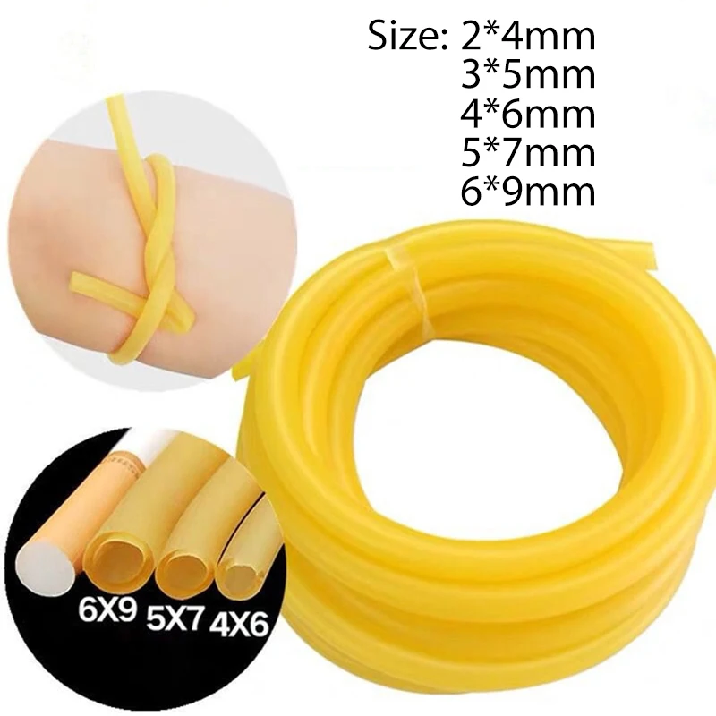 1m Natural Latex Elastic Band Slingshot Rubber Band Yellow Antifreeze