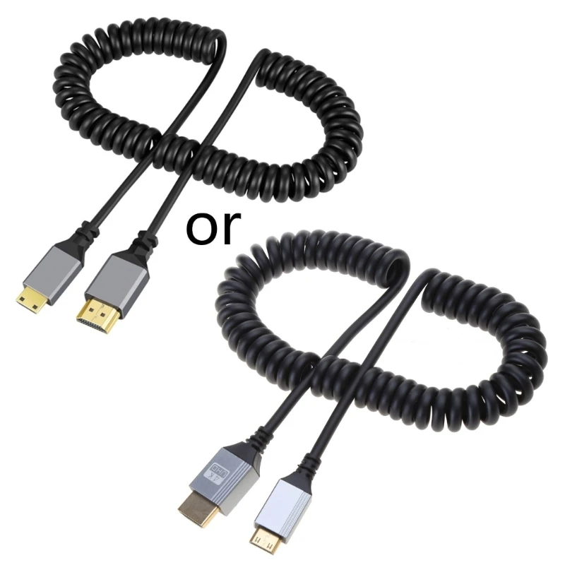 

HDMI-совместимый удлинительный спиральный кабель 4K Гибкий спиральный кабель между мужчинами и женщинами
