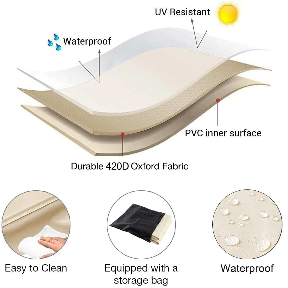 L Shape Corner Outdoor Sofa Cover Waterproof Rattan Corner Furniture Cover V Shape Sofa Table Chair Protective Dust Covers 3