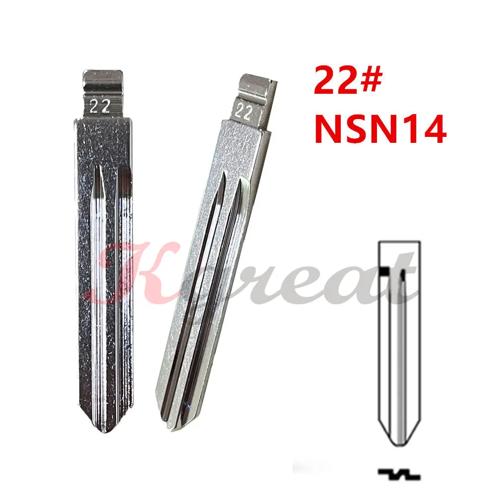 10pcs/Lot #22 NSN14 Key Blanks KD/VVDI Remote Key Blade for Nissan TIIDA Renault Subaru Infiniti Uncut Flip Car Blank