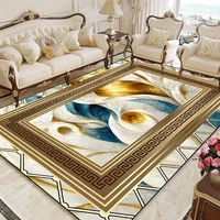 Luxury Golden Marble Abstract Carpets Living Room Decoration European Style Rug Home Sofa Area Mats Room Doorway Hallway Carpet 2