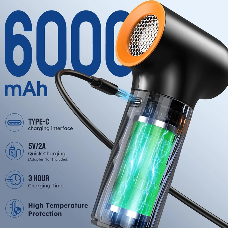 FUFU Compressed Air Duster Mini Blower Turbo Fan 130000RPM-Cordless Air Duster Blower For Car Dry Keyboard PC Computer