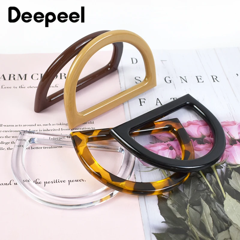

2/4/10Pcs Deepeel 12cm D-Shape Plastic Bags Handle Fashion Purse Frame Woven Bag Sewing Brackets Handles Hardware Accessories
