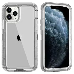 3 - in - 1 Clear Transparent Shockproof Case Cover with Full 360° Protection for Note 10 (Grey)