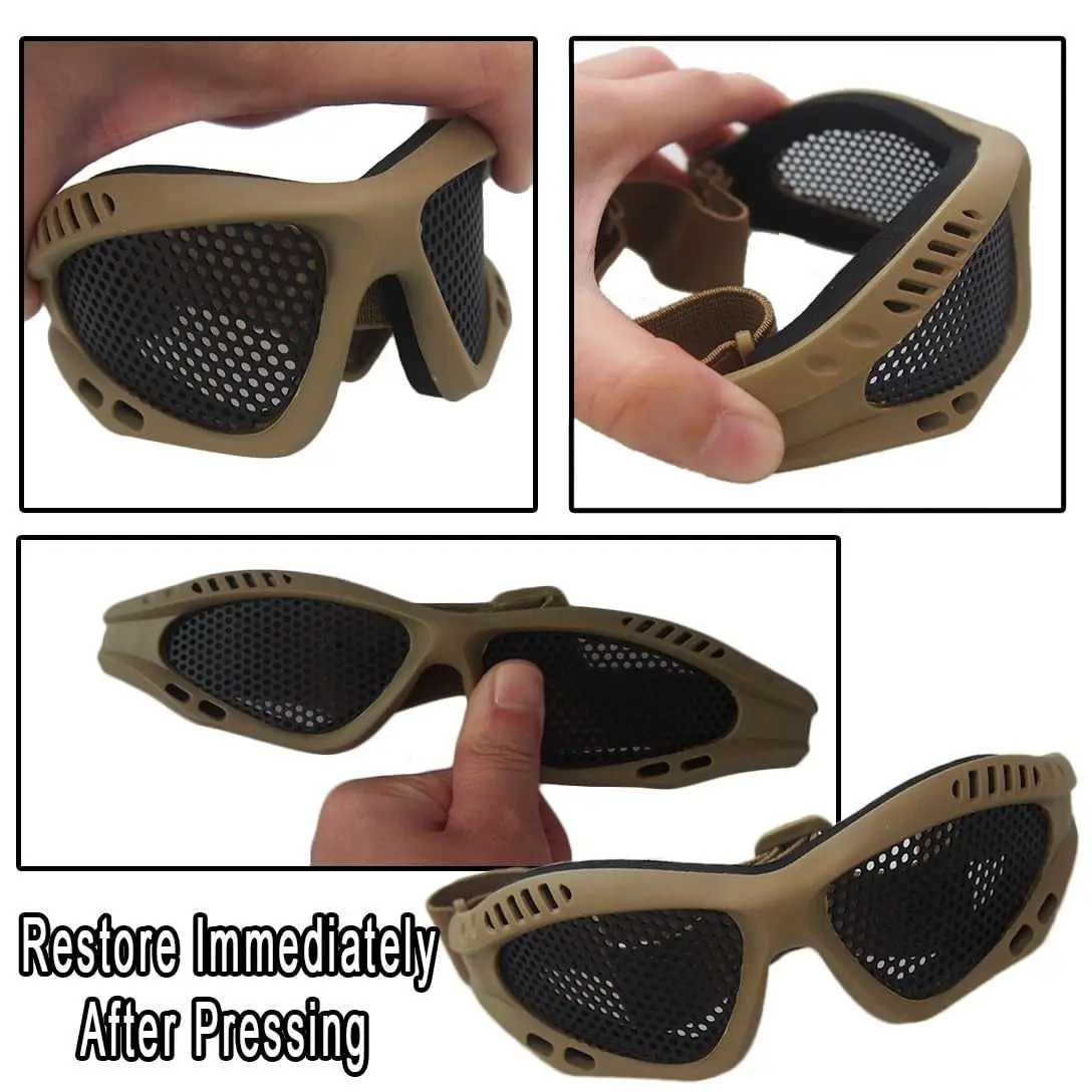 Outdoors Military Airsoft Net Tactical Shock Resistance Eyes Protecting Outdoor Sports Metal Mesh Glasses Goggle Outdoor Tools