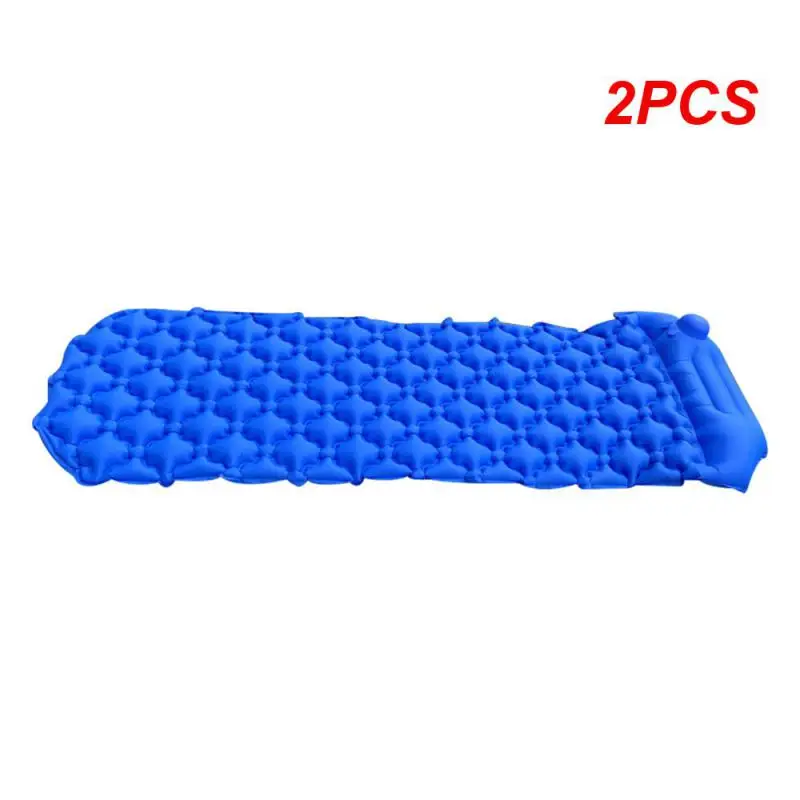 

2PCS Outdoor Sleeping Pad Camping Inflatable Mattress with Pillows Travel Mat Folding Bed Ultralight Air Cushion Hiking New