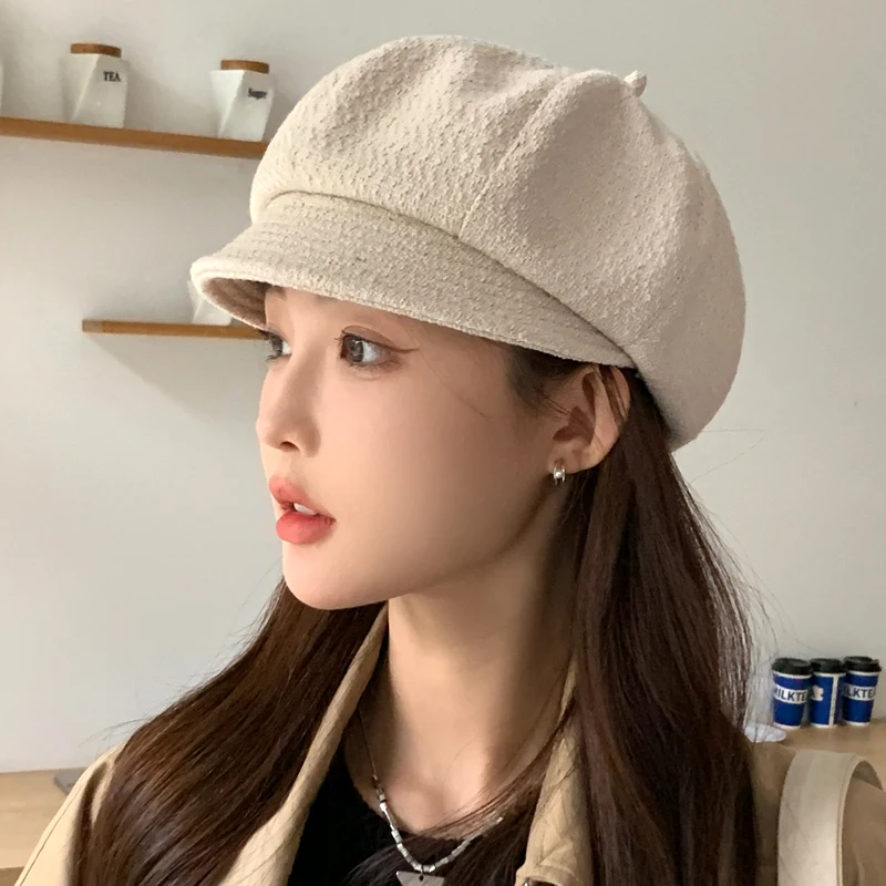 여성용 따뜻한 베레모, 프렌치 아티스트 스타일, 빈티지 베레모, 따뜻한 방풍, 우아한 가을 모자
