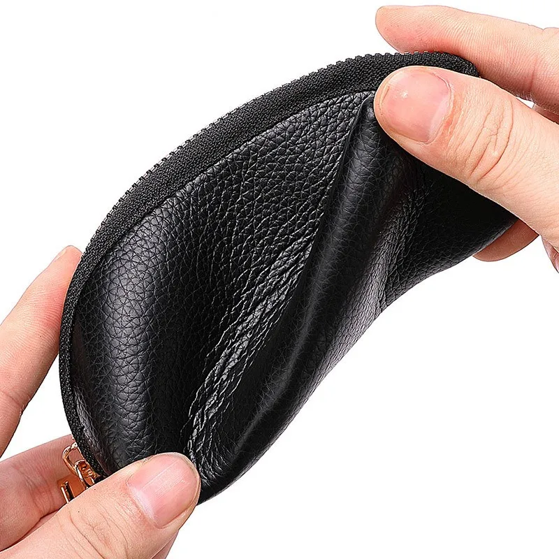 Soft Leather Key Holder Organizer Pouch Men Women Car Key Wallet House Keychain Housekeeper Case Zipper Bag Mini Card Bag key organizer key case key purse key holder