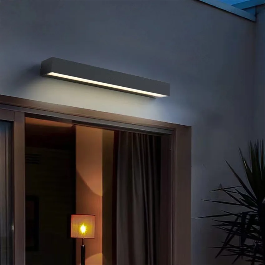 Outdoor Rectangular LED Porch Wall Light Exterior Wall Lamps Outdoor Landscape Lightings Wall Lamps (Indoor)