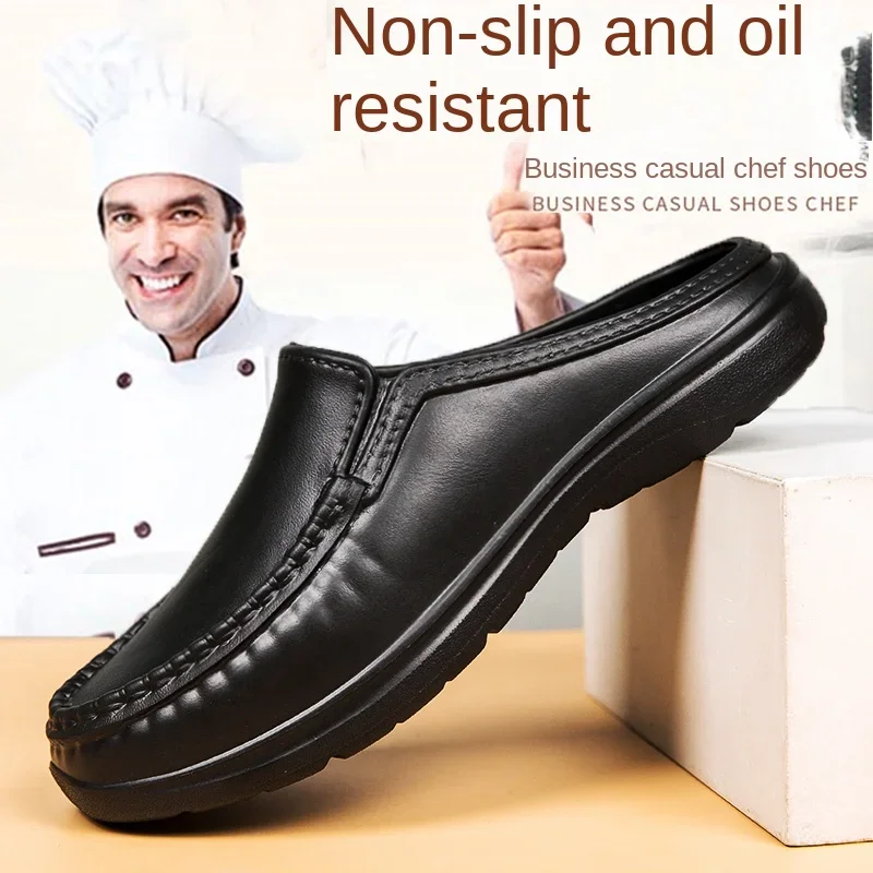 

Men Slippers Man Garden Shoes Outdoor Casual Clogs Summer Beach Sandal Water-proof Chef Shoes Non-slip Kitchen Slipper Size 46