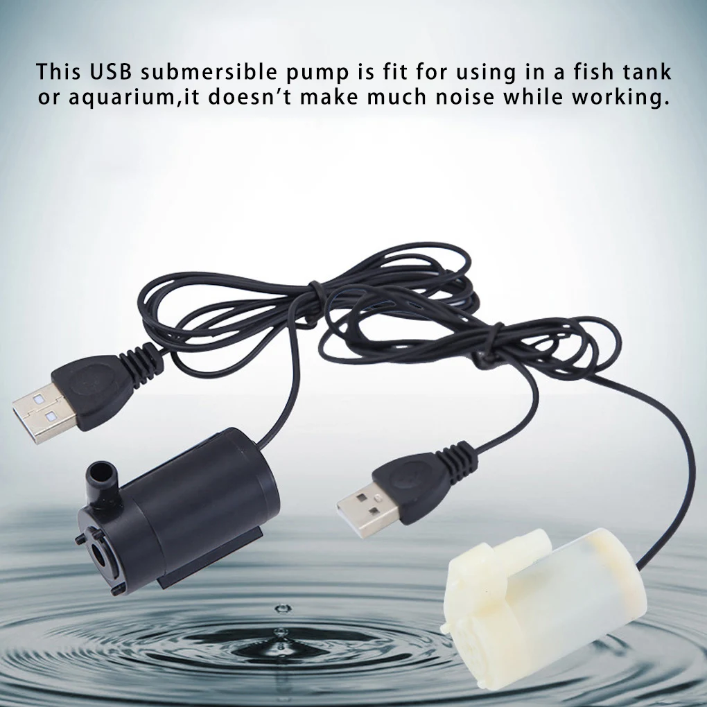 

Водяной насос, погружной фонтан с микро USB, для аквариума, с низким уровнем шума