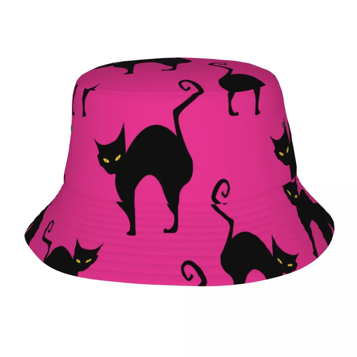 

Halloween Black Cat Hat Fashion Sun Cap Outdoor Fisherman Hat for Women and Men Teens Beach Caps Fishing Cap