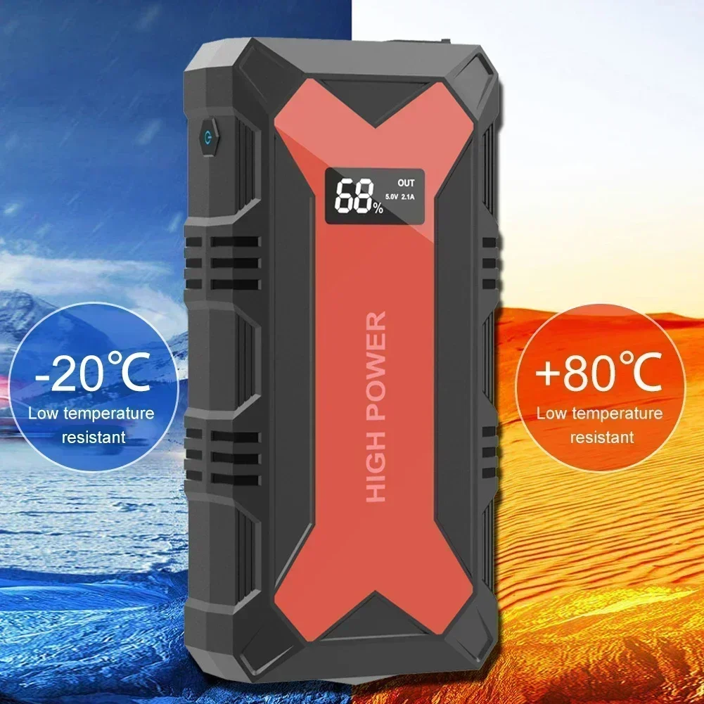 30000mAh Car Battery Jump Starter Power Bank 1600A USB Fast Charger LED Flashlight Emergency Booster Car Starting Device car jump starter jump starter