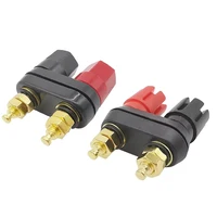 4mm Banana Plug Terminals Connector Dual Banana Plug Amplifier Terminal Binding Post Connector Red Black 1