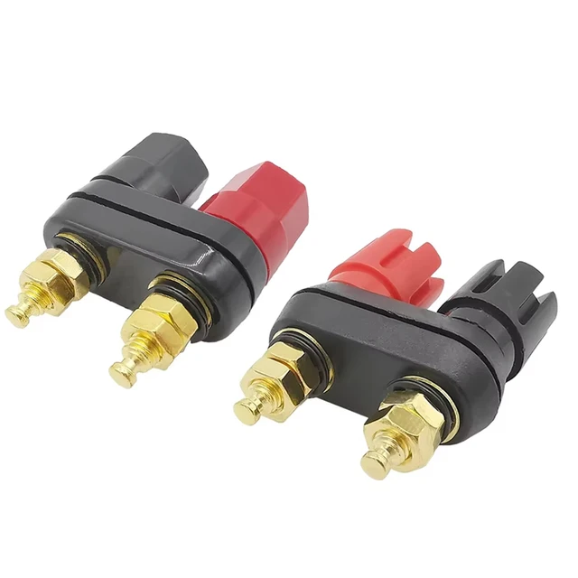 4mm Banana Plug Terminals Connector Dual Banana Plug Amplifier Terminal Binding Post Connector Red Black 1