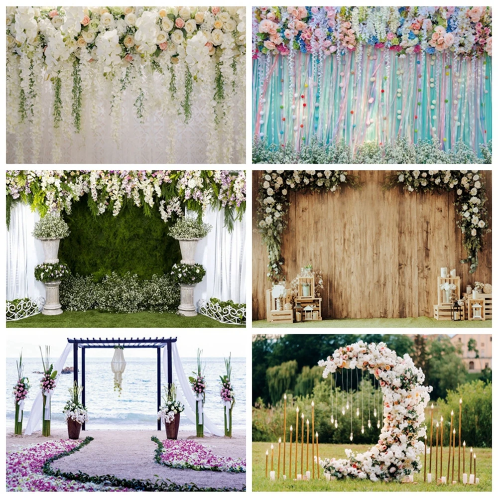 屋外の結婚式のシーン 背景の装飾 花の壁 赤ちゃんの誕生日の花のカーテン 写真の背景 背景 Aliexpress