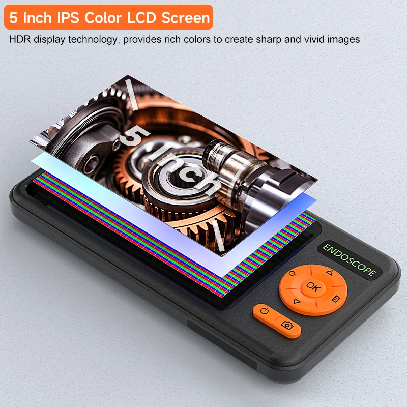 5 ''IPS 스크린 산업용 내시경 자동 초점 카메라 HD1080P 단일 듀얼 트리플 렌즈 비디오 USB 프로브 자동차 검사 내시경