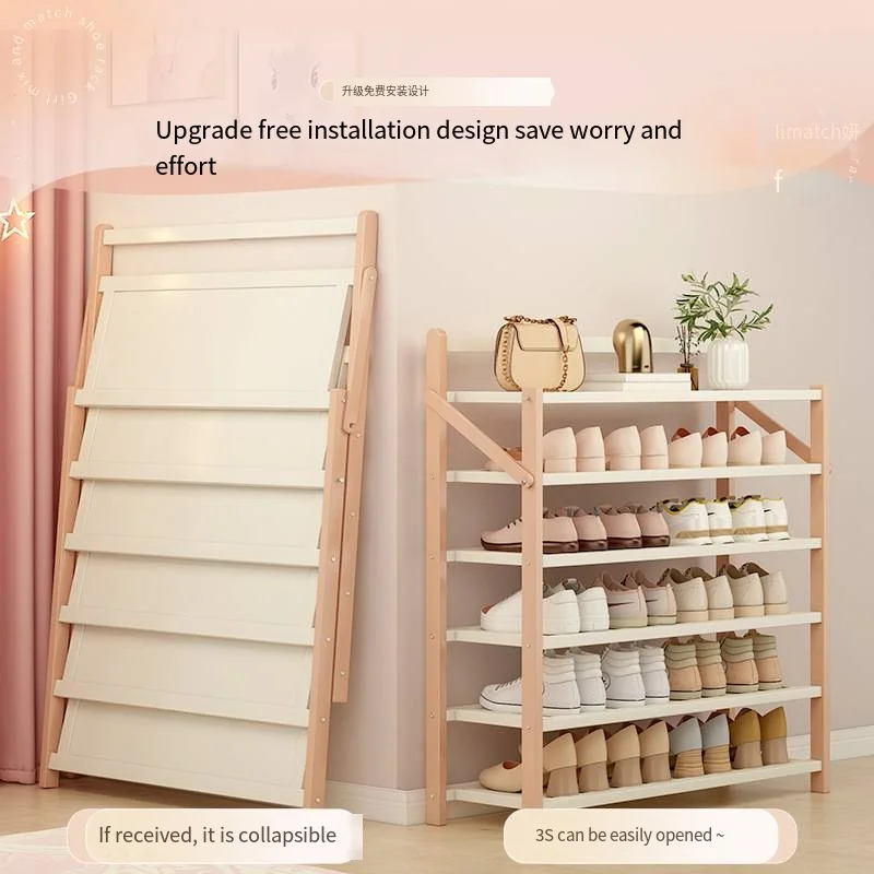 

Simple Shoe Cabinet Installation Free Dustproof Shoe Rack Dormitory Household Storage Rack Folding Shoe Rack