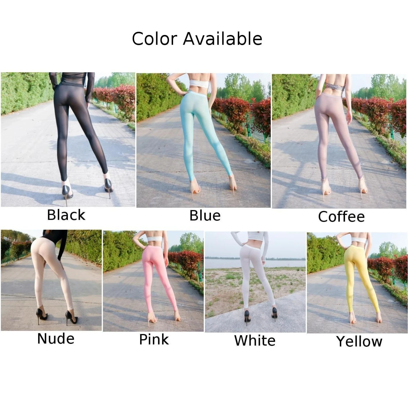 Women's Sexy Silky See Through Leggings High Elastic Sheer Ultra-Thin  Skinny Trousers Pants Legging Female Clothing - AliExpress