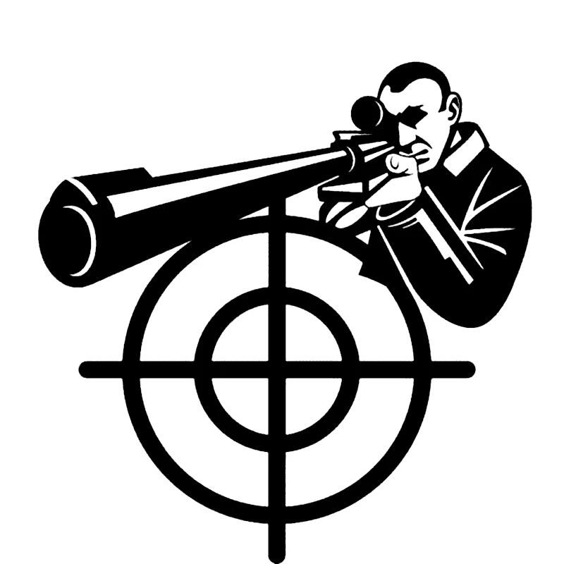 Creative sniper rifle shooting fashion car sticker PVC bumper cover scratches windshield Car Sticker