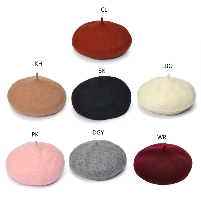 

Берет для маленьких девочек, однотонный винтажный берет, шапка-бини, шапка для детей, младенцев, От 2 до 8 лет