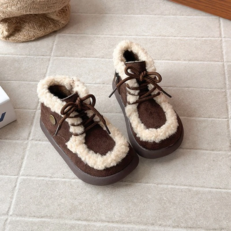 Girls Winter Casual Short Boots Soft Anti Slip Shoes